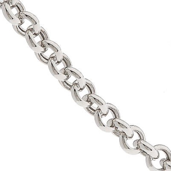 QVC Epiphany Platinum Clad High Polished Rolo Necklace. 0432 - Picture 3 of 4